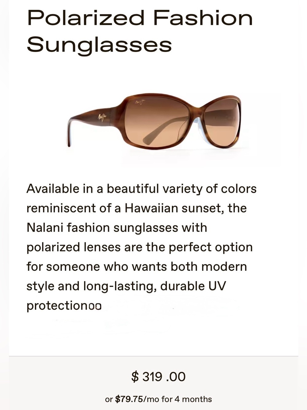 Maui Jim Nalani Brown Gradient Polarized Sunglasses